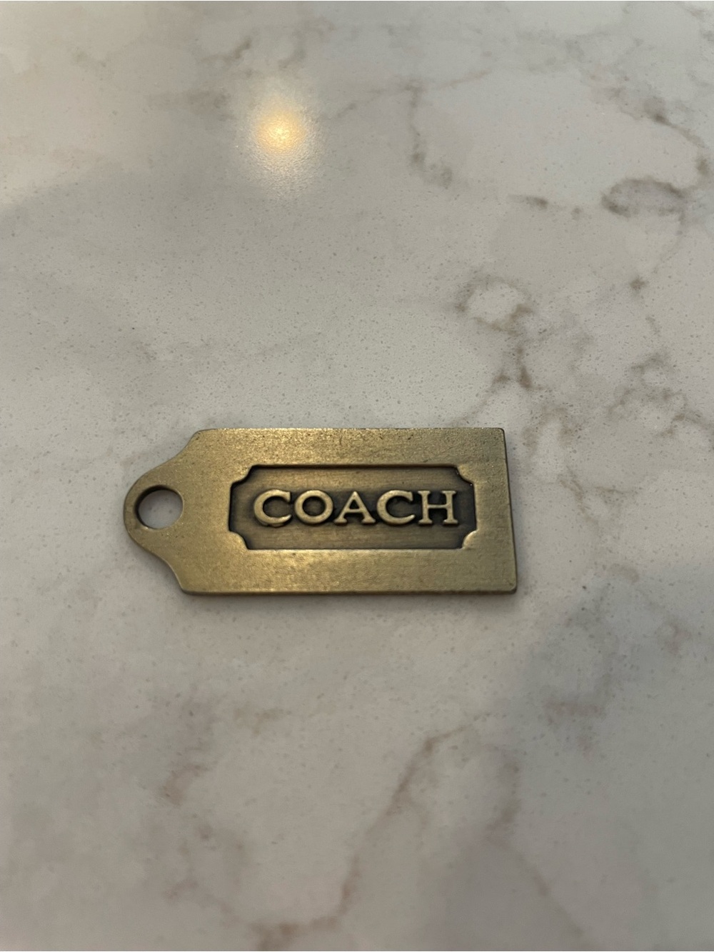 COACH Brass/ Gold Tone Logo Dual sided Hang Tag Vintage